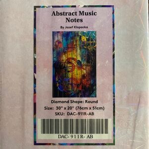 NEW SEALED Diamond Art Kit Abstract Music Notes DIY